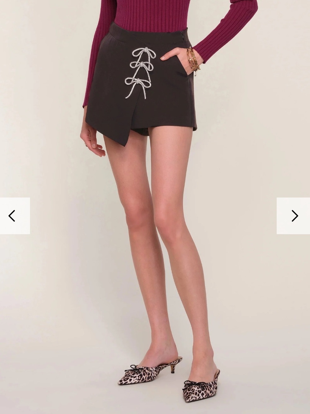 Heartloom Black Lace-Up Wrap Skort NWOT
